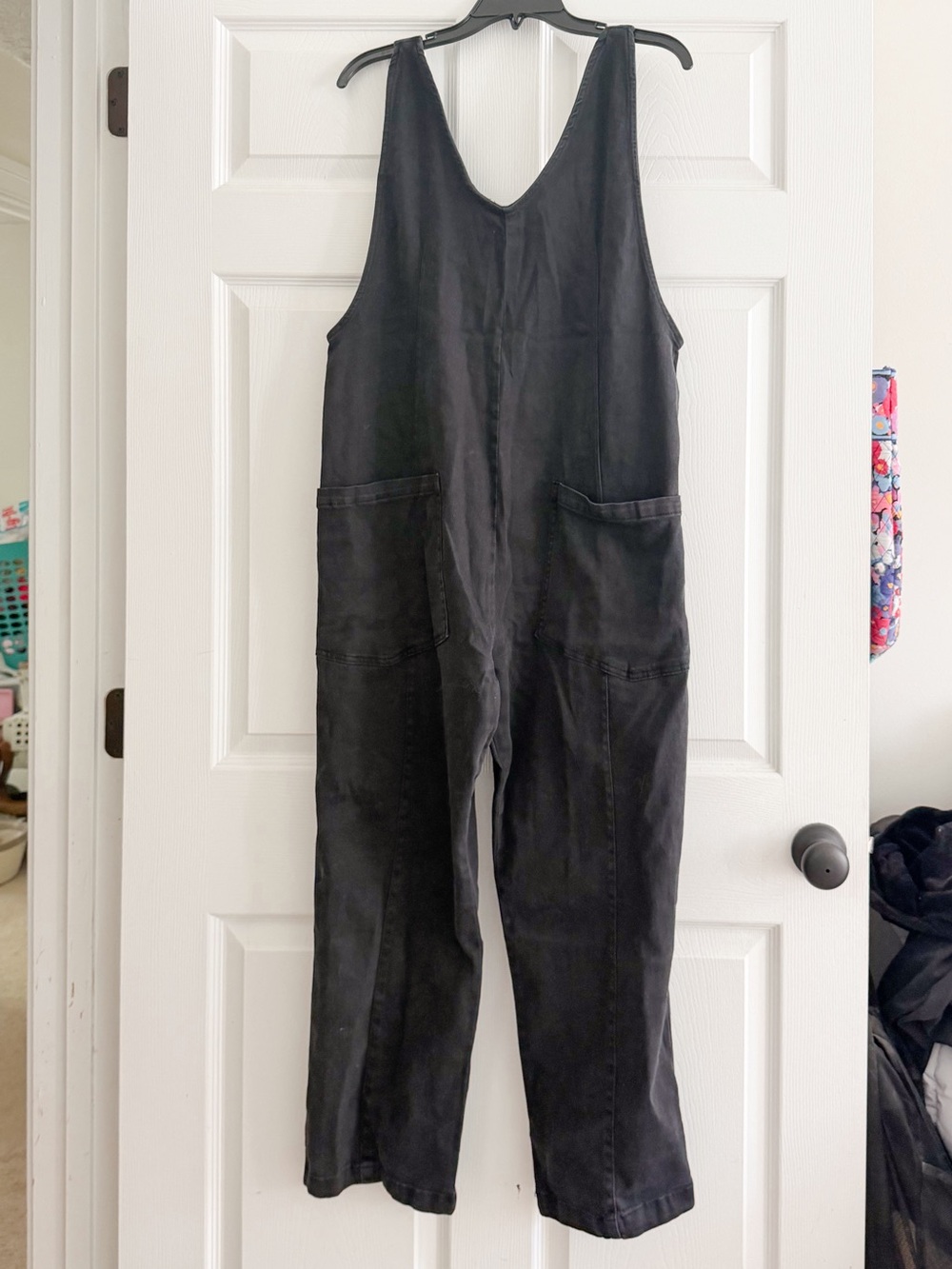 Zenana Outfitters Black Utility Jumpsuit with Front Pockets
